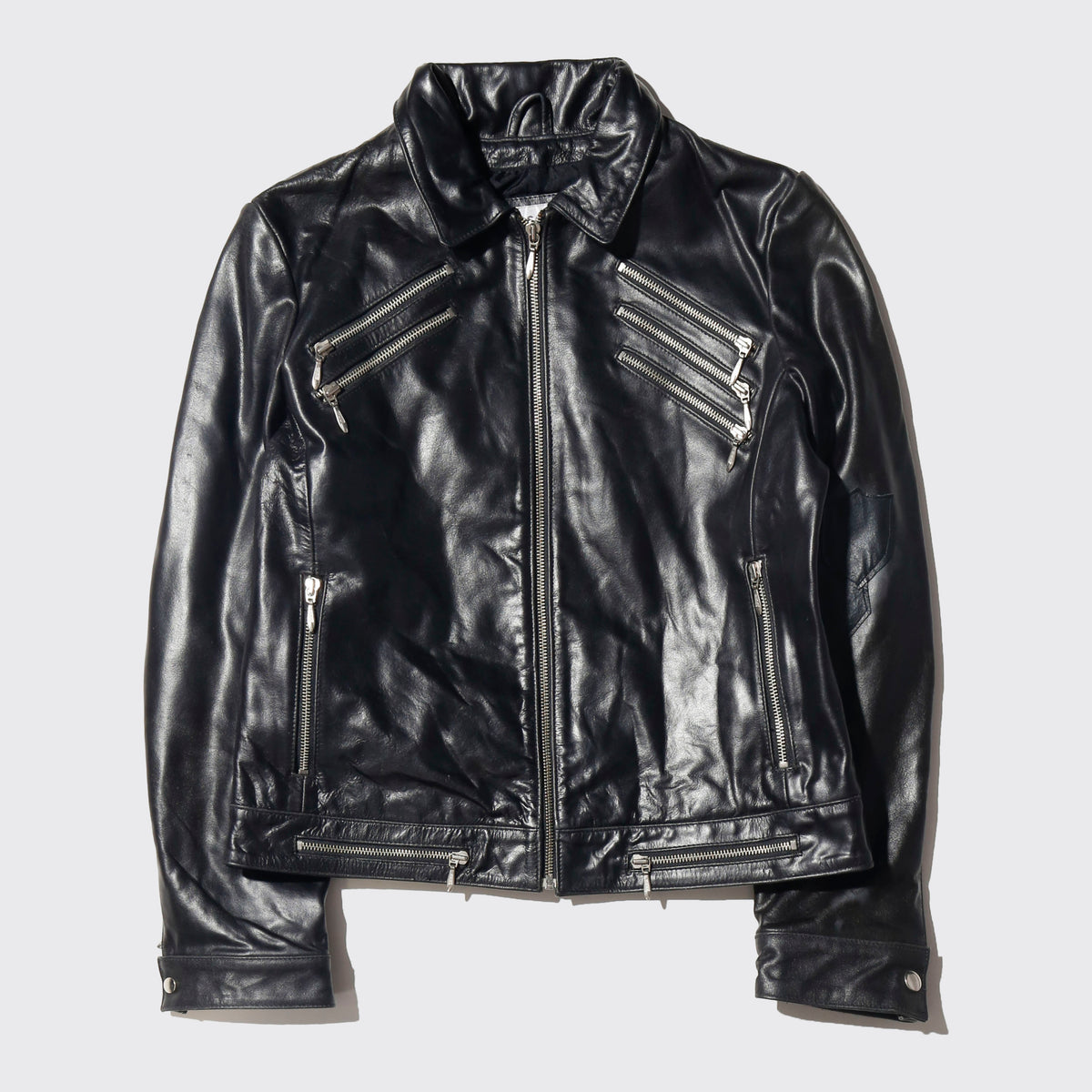 vintage mj type leather truker jacket