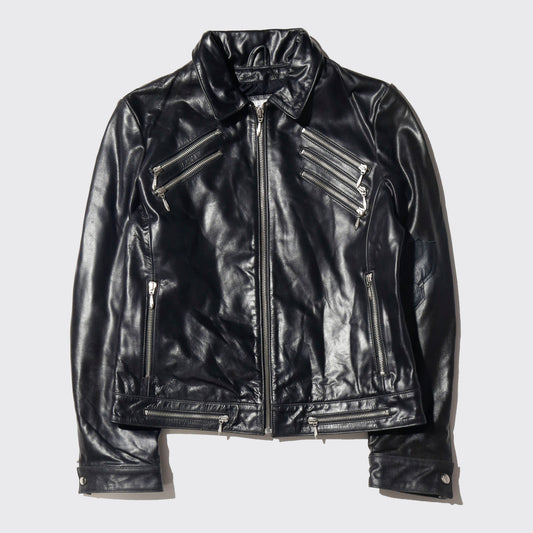 vintage mj type leather truker jacket