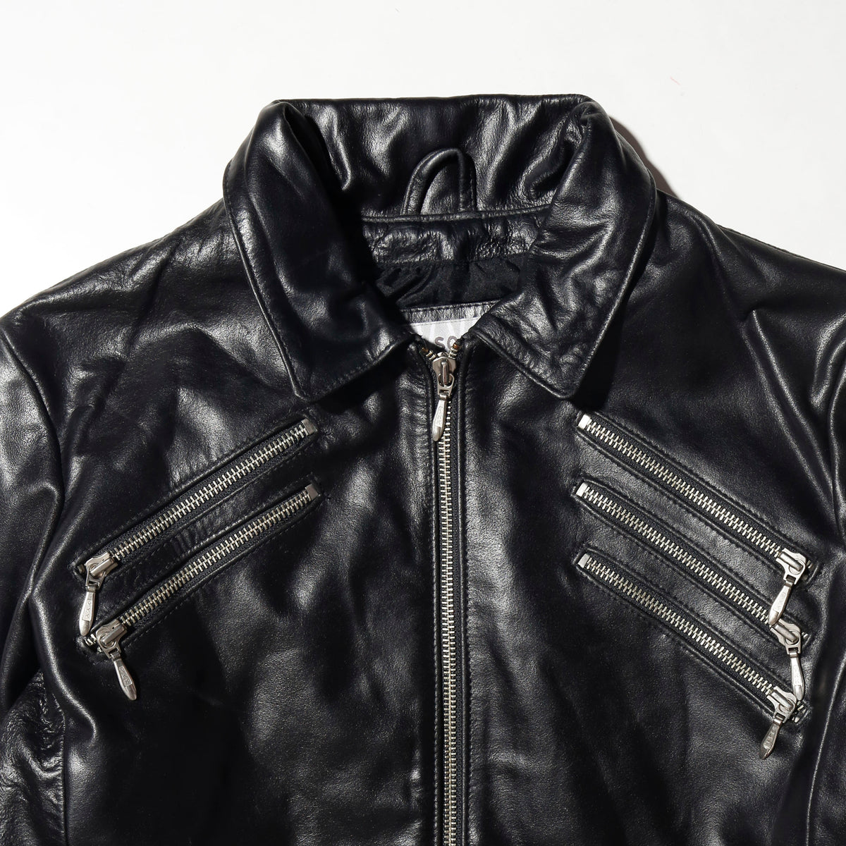 vintage mj type leather truker jacket