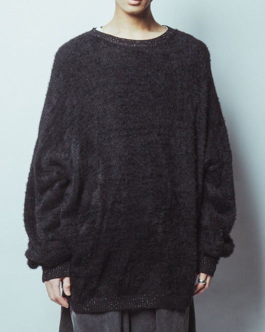 vintage lame rib shaggy sweater