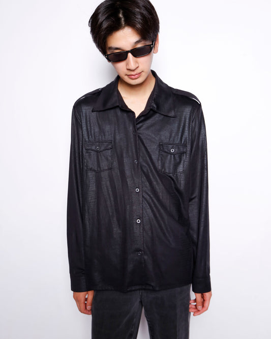 vintage python epaulet shirt