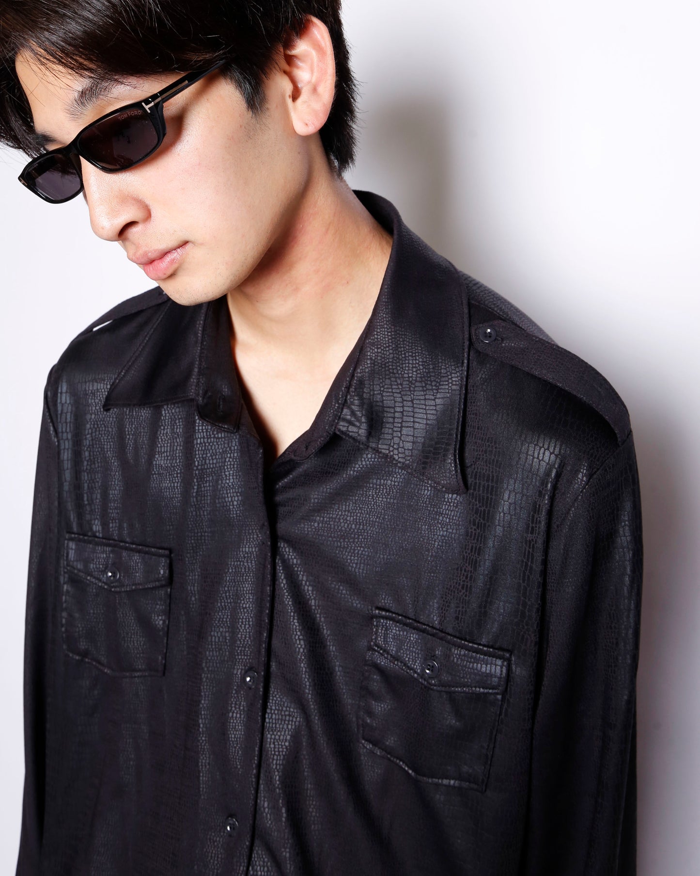 vintage python epaulet shirt