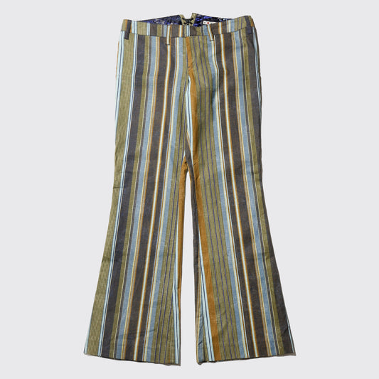 vintage low rise desert stripe flare trousers