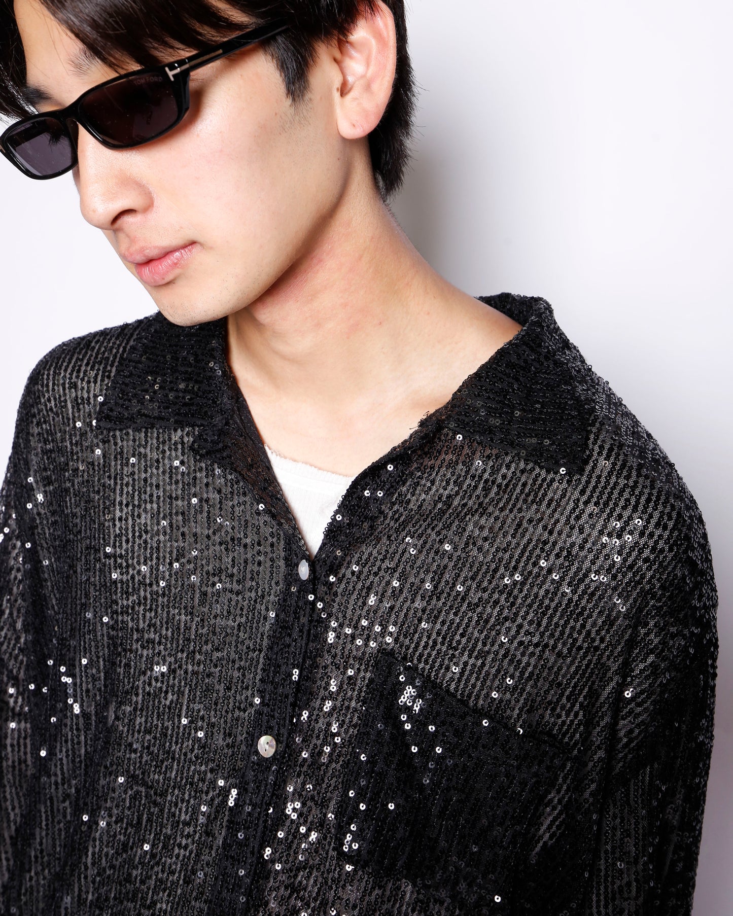 vintage spangle sheer shirt