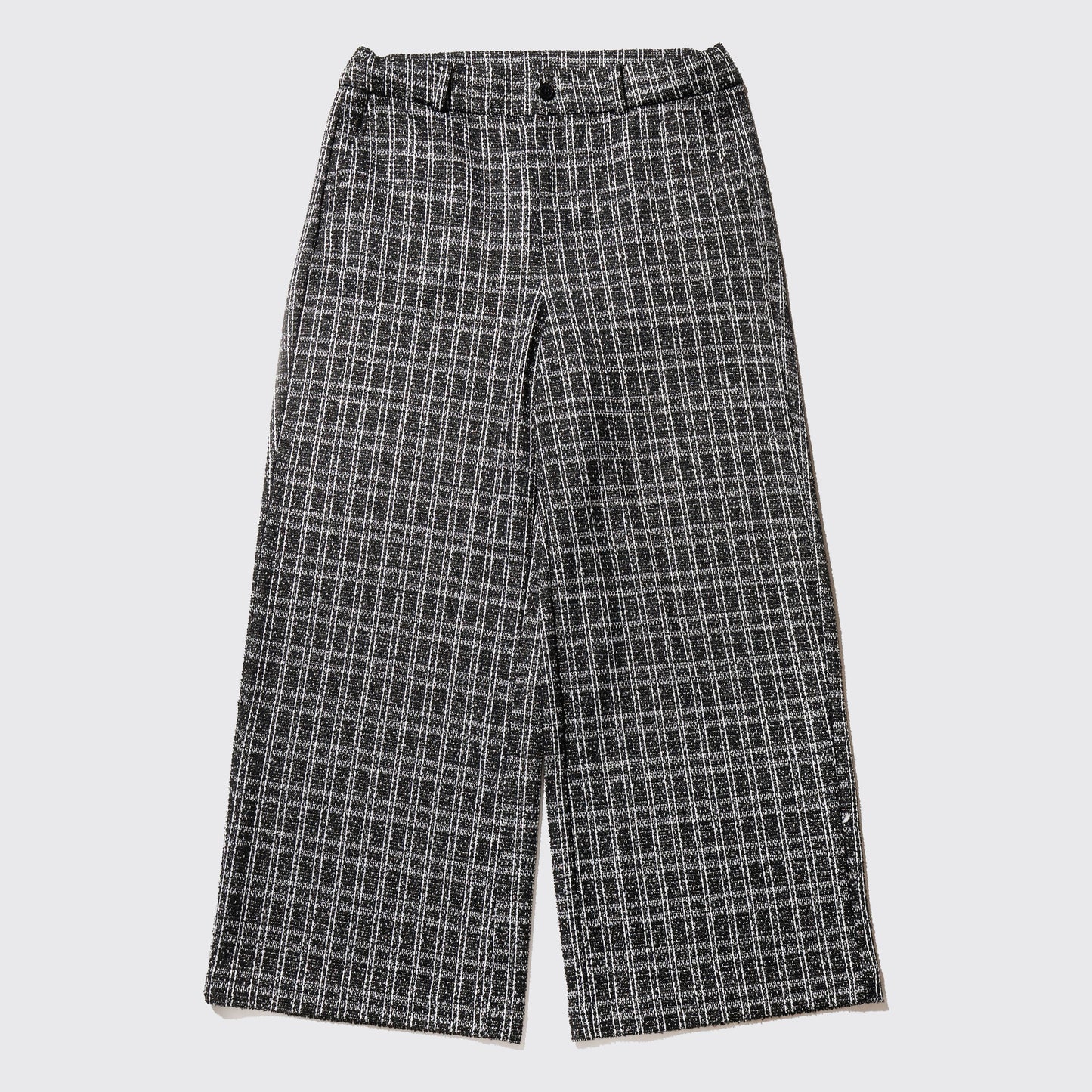 vintage check tweed wide slacks