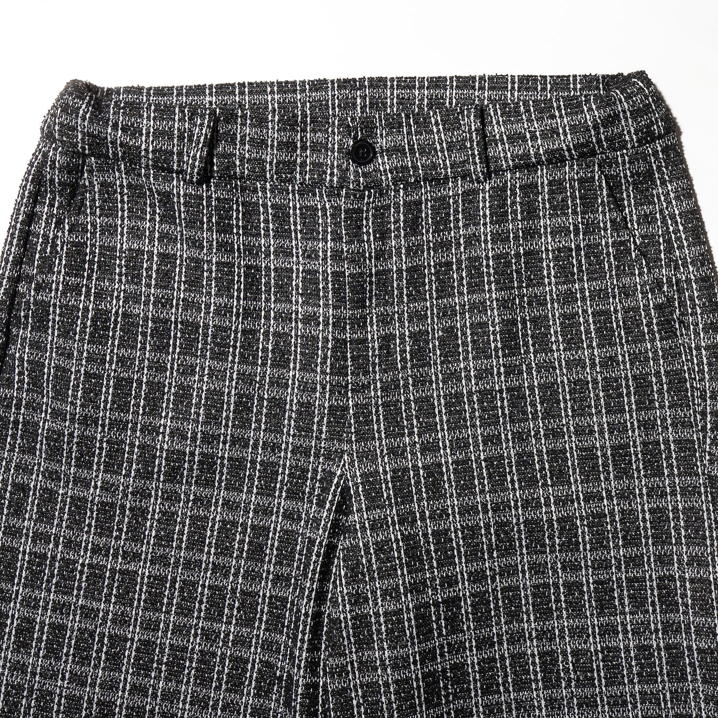 vintage check tweed wide slacks