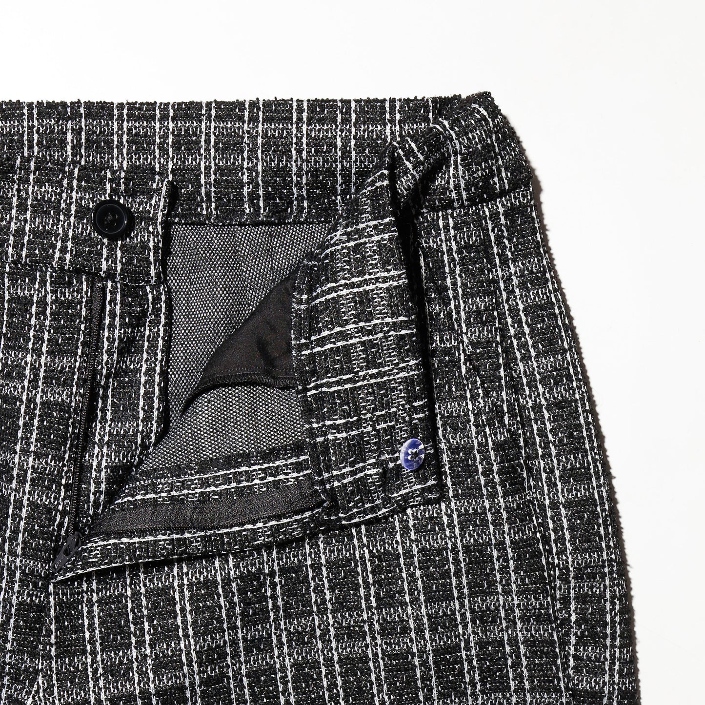 vintage check tweed wide slacks