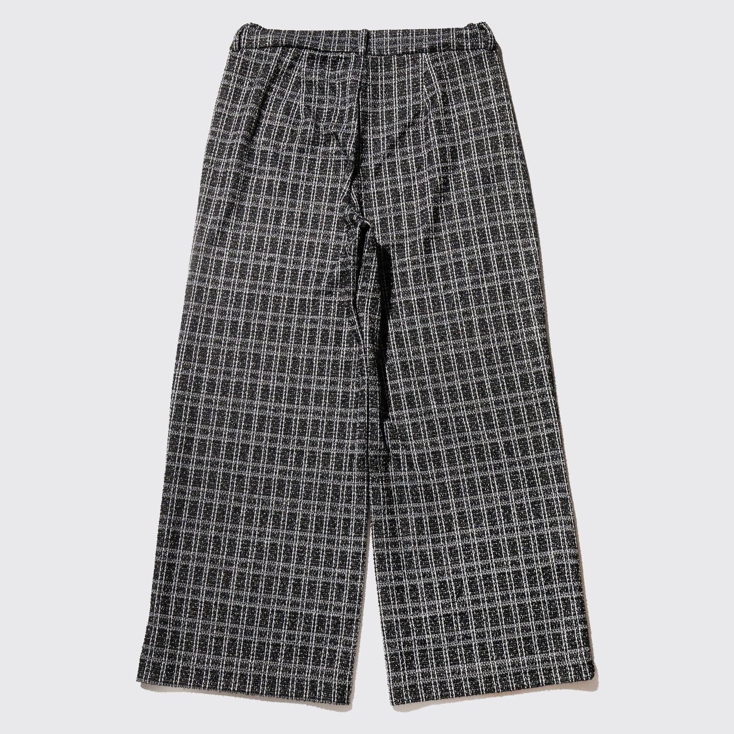 vintage check tweed wide slacks