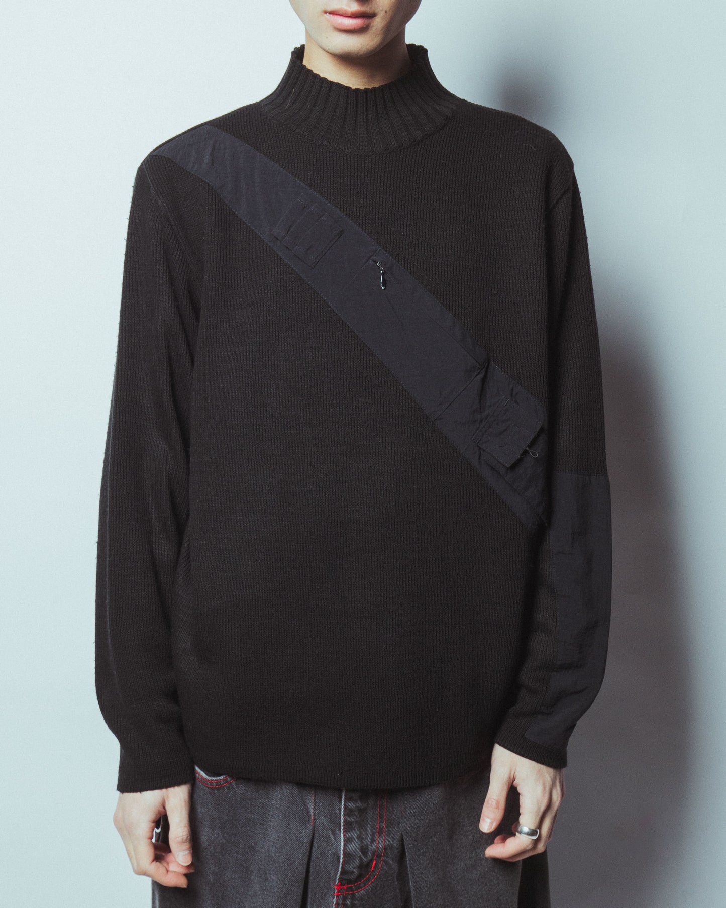 vintage utility moc neck sweater