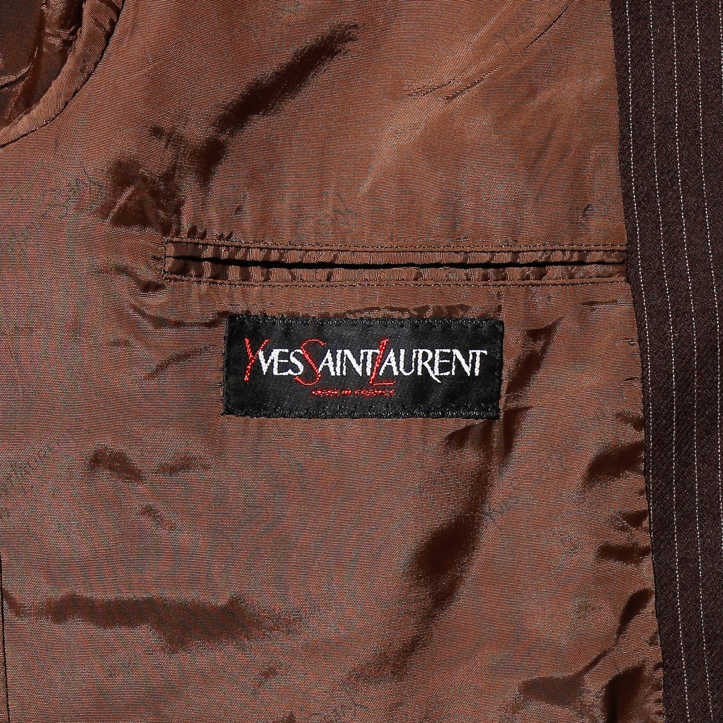 vintage 70-80's Yves  Saint  Laurent 2b stripe wool set up