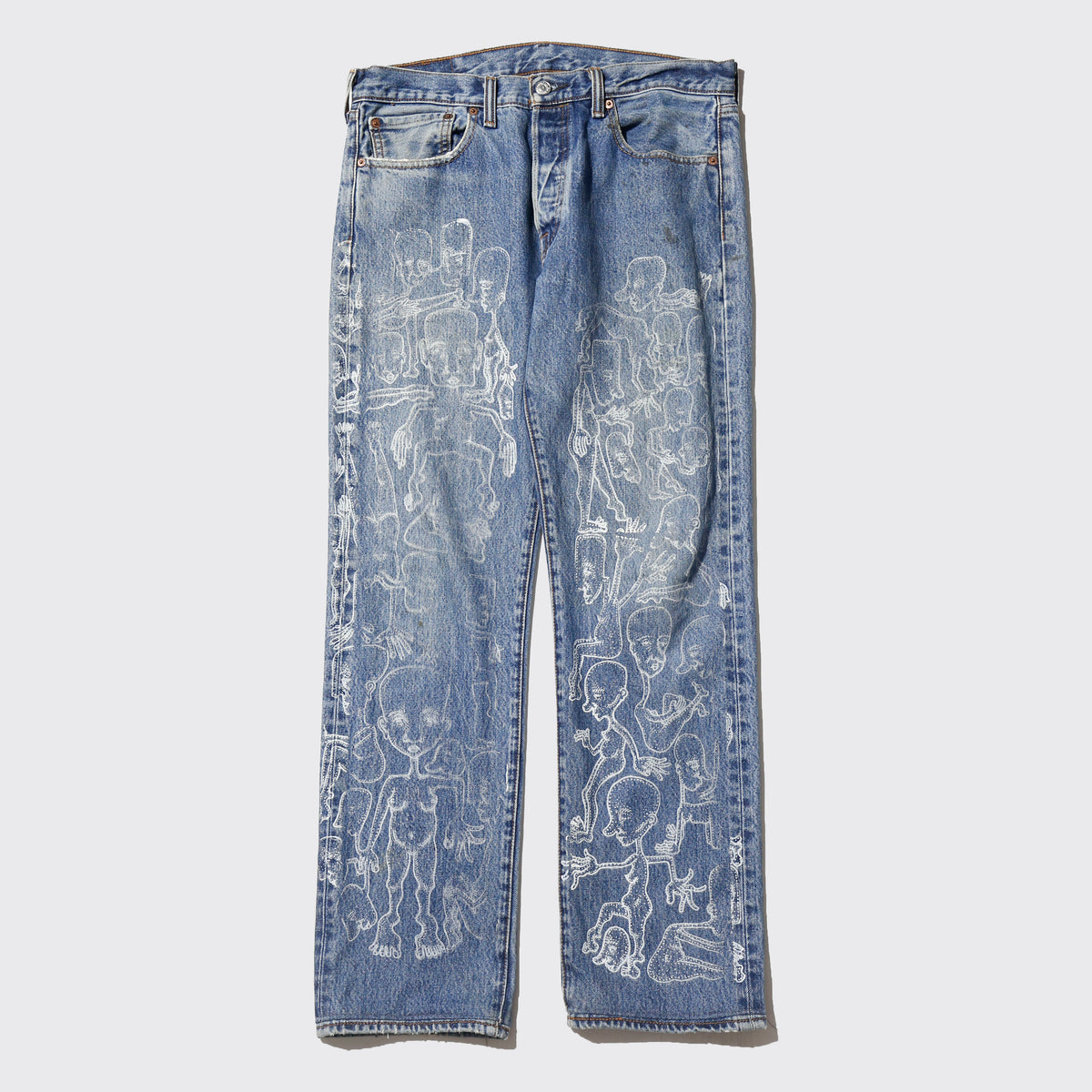 vintage levi's 501 meme painted jeans