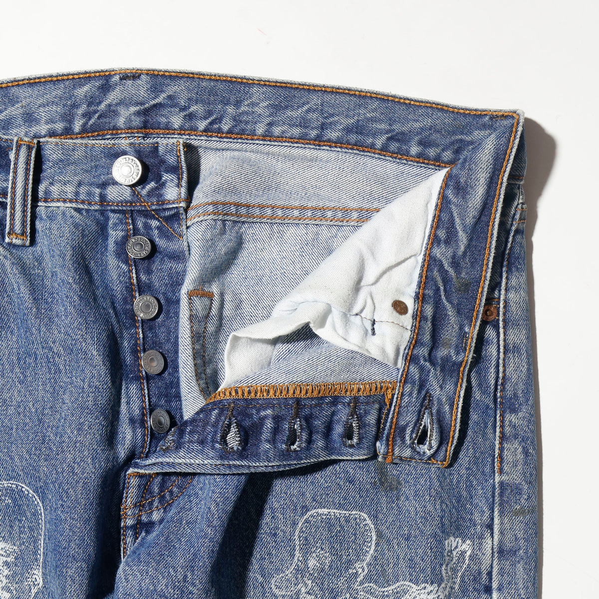 vintage levi's 501 meme painted jeans
