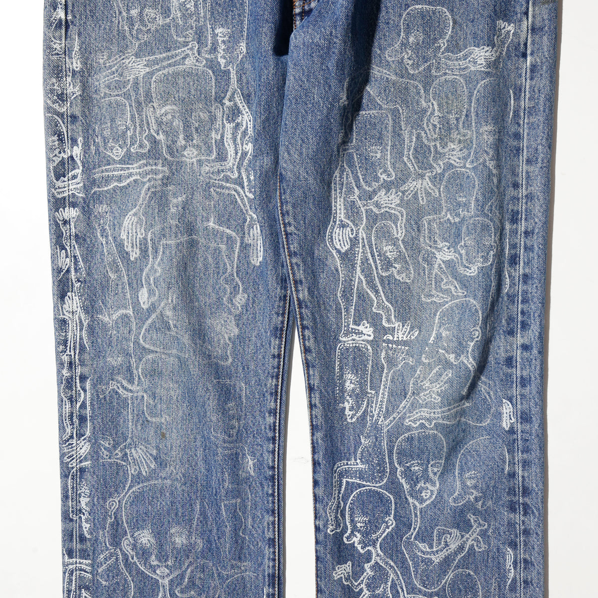 vintage levi's 501 meme painted jeans