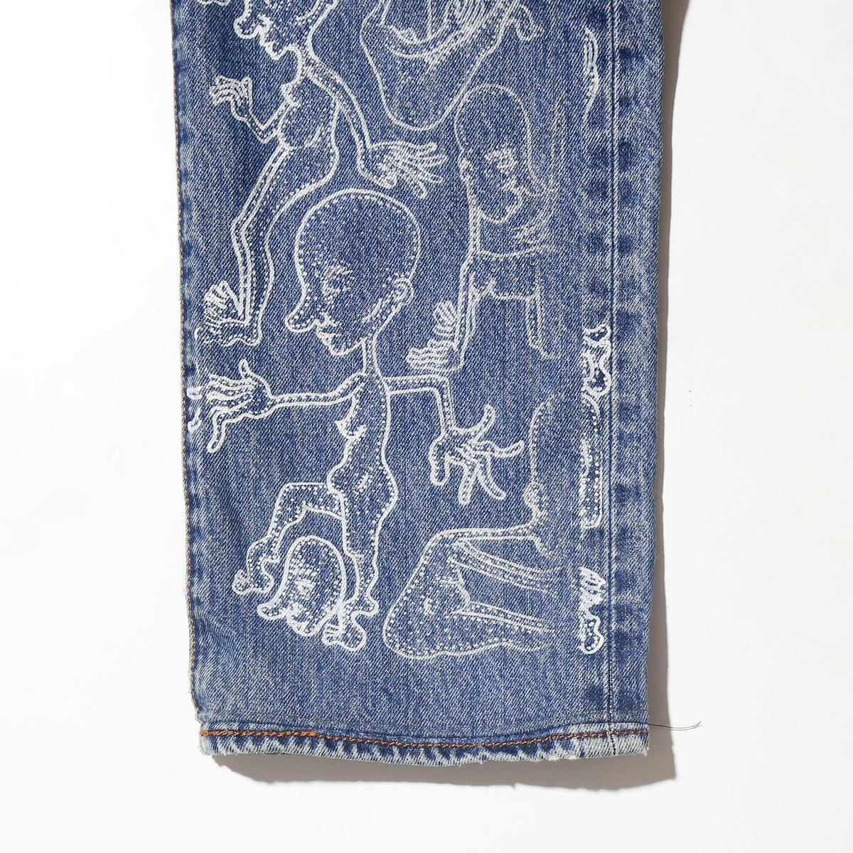 vintage levi's 501 meme painted jeans