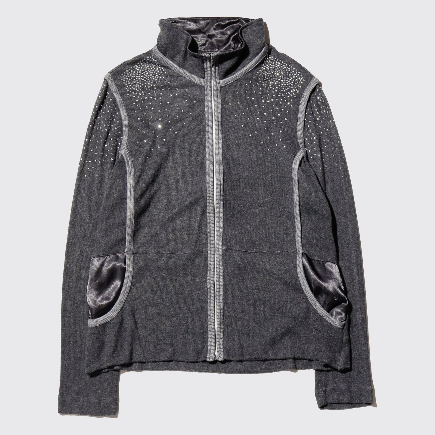 vintage shinny knit track jacket