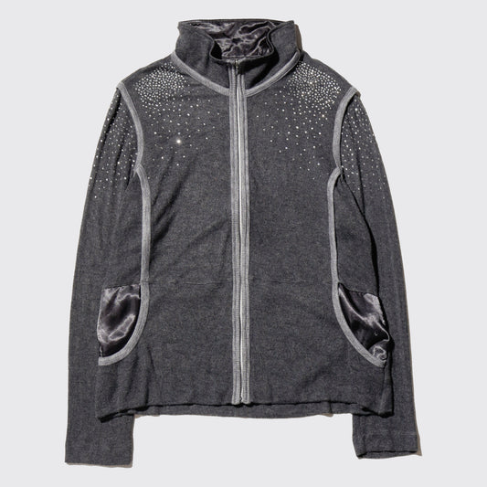 vintage shinny knit track jacket