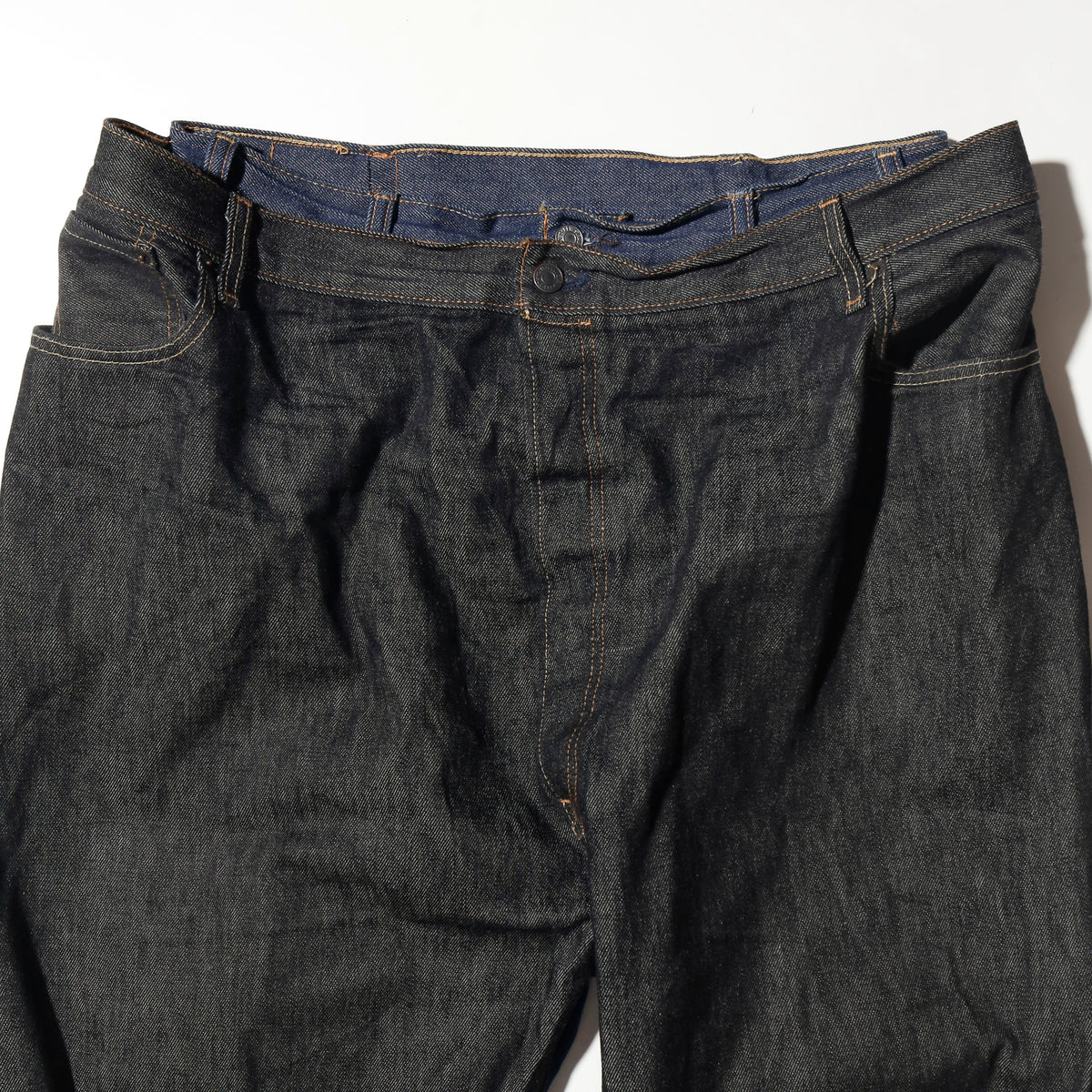*one-off dropped double face jeans*dead stock rigid body