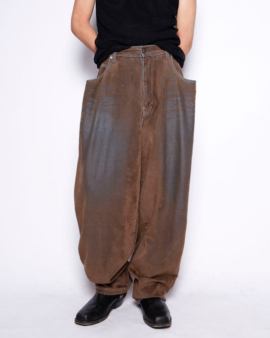 vintage guess premium faded flocky wide trousers