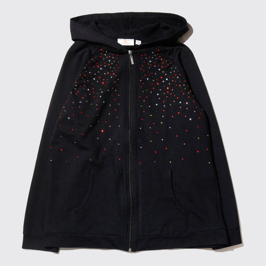 vintage rinestone zip hoodie