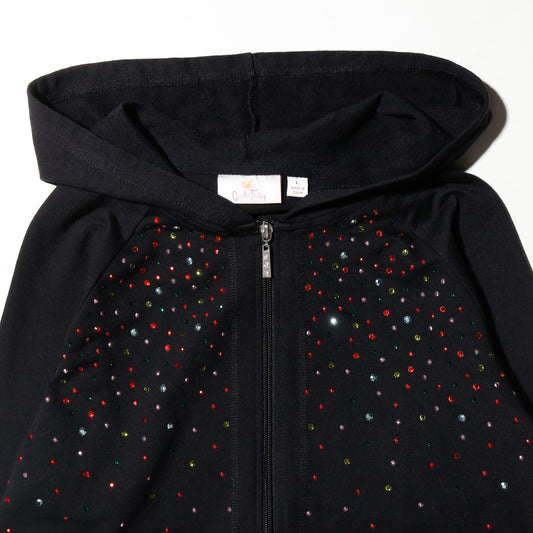 vintage rinestone zip hoodie