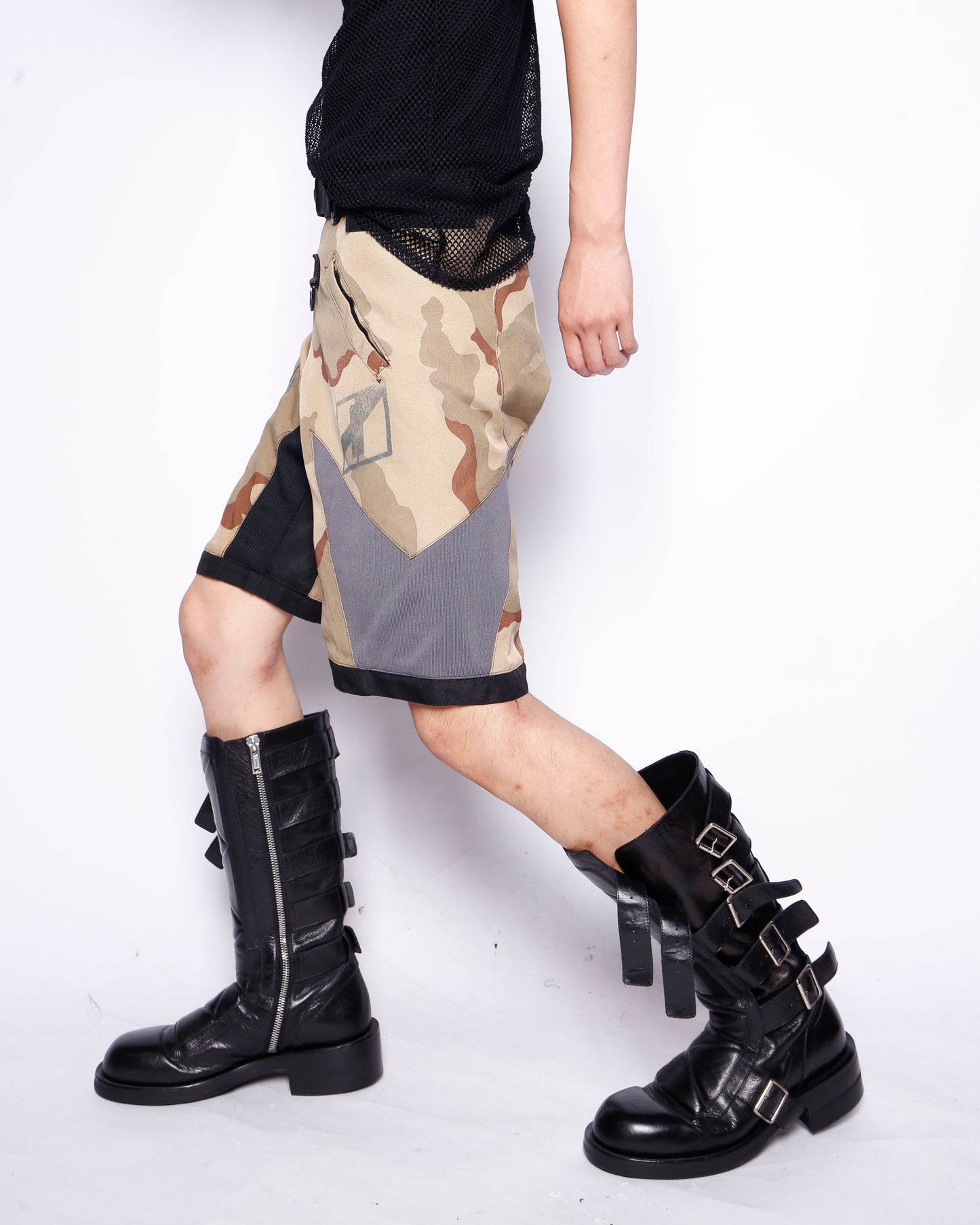 vintage camo motorcycle shorts