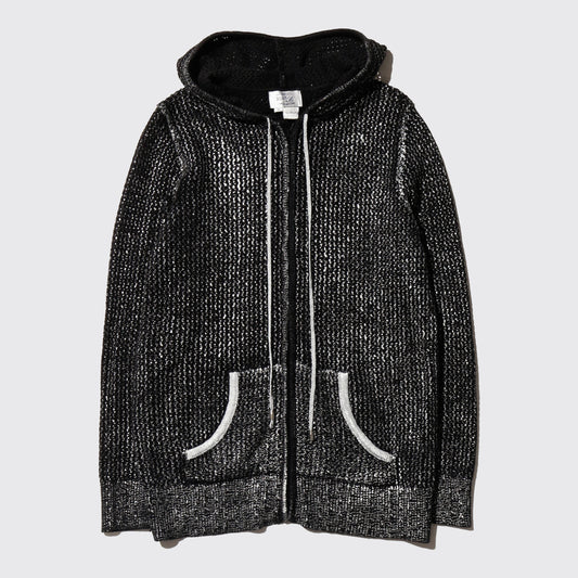 vintage coating knit zip hoodie