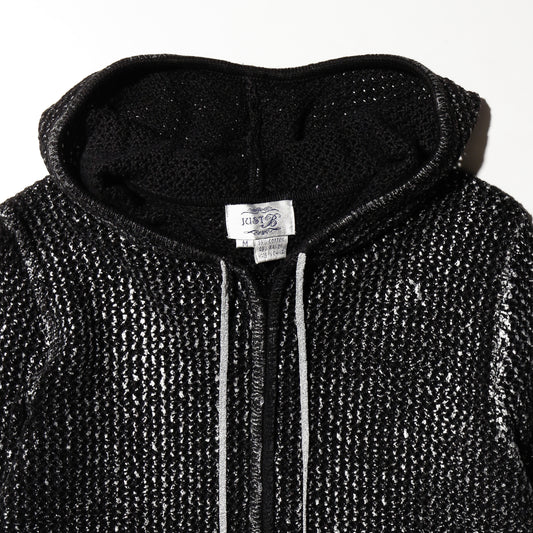 vintage coating knit zip hoodie