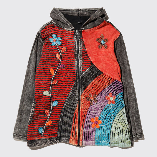 vintage flower goa hoodie