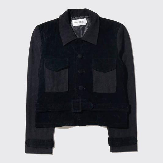 vintage belted velvet jacket