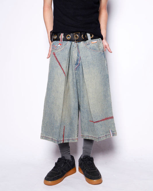 vintage rocawear center tuck slashed baggy shorts