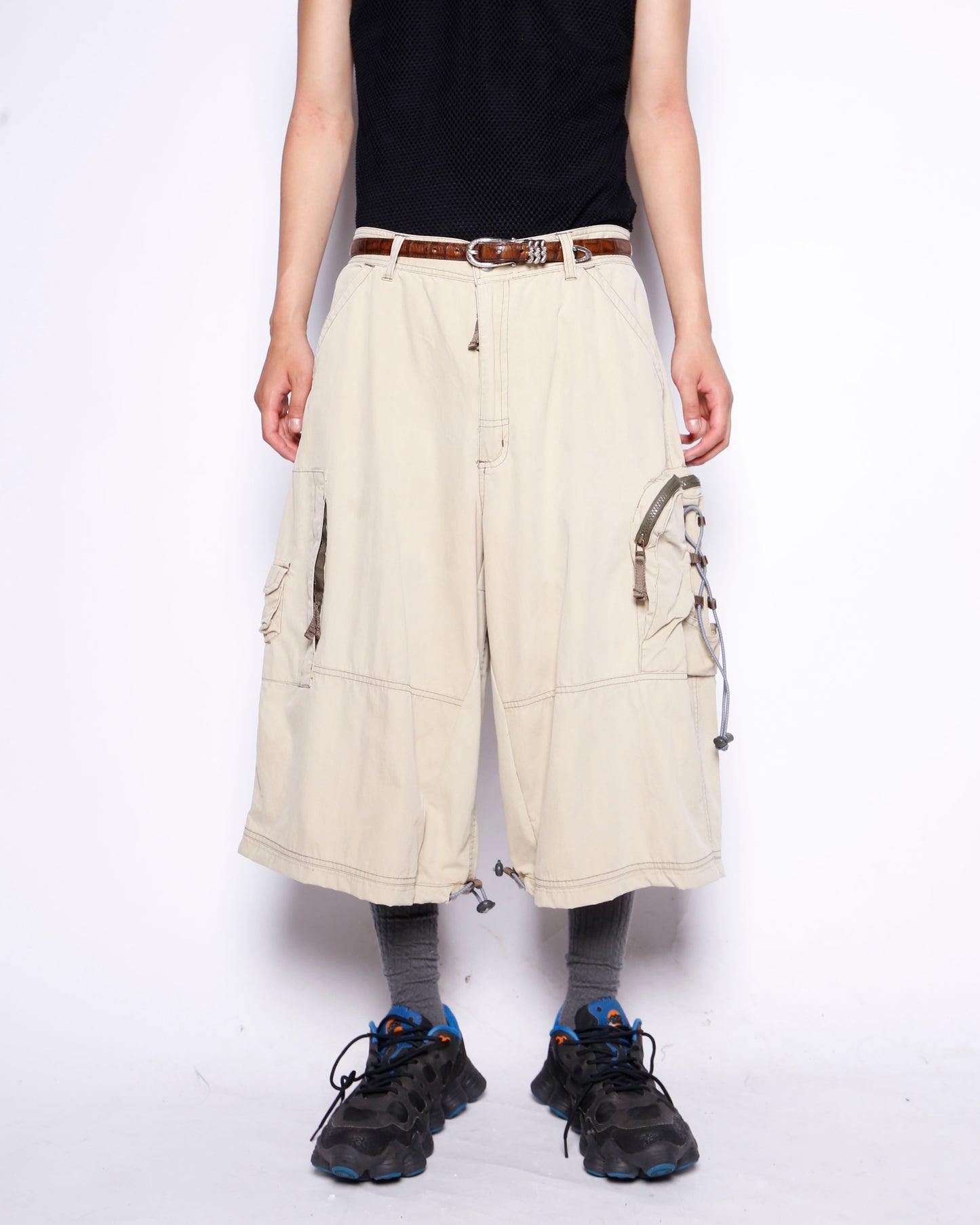 vintage utility wide cargo shorts
