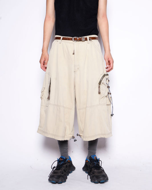 vintage utility wide cargo shorts