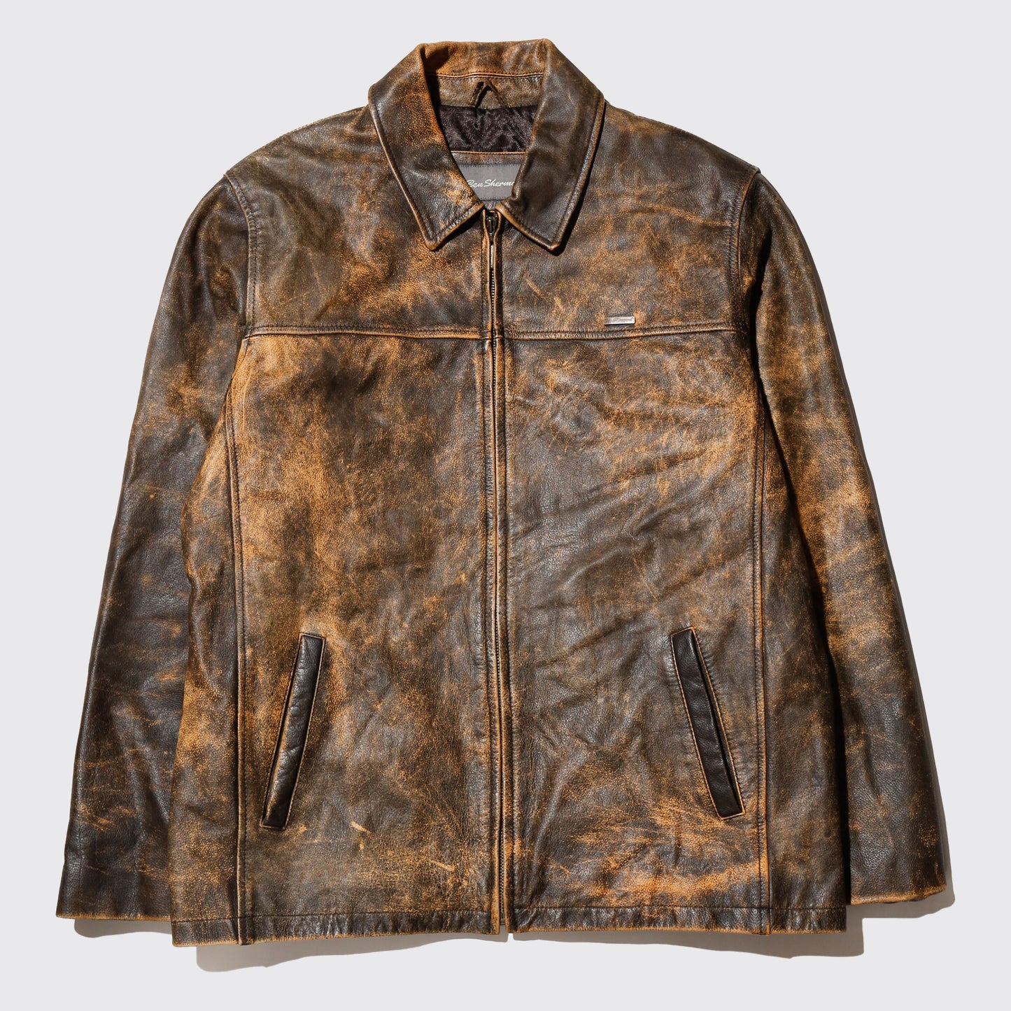 vintage ben sherman fadded leather jacket