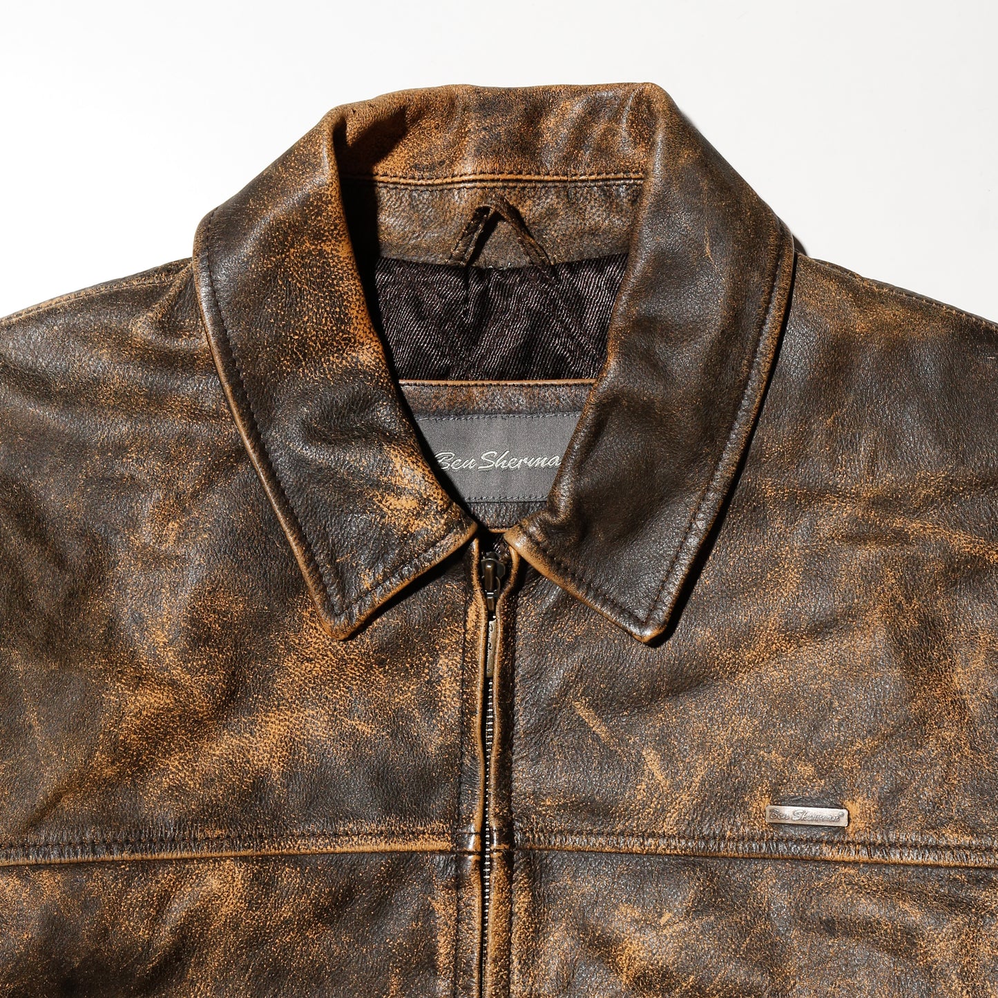 vintage ben sherman fadded leather jacket