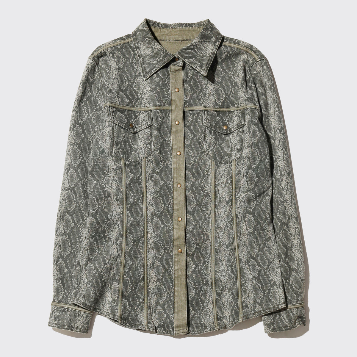 vintage python trucker shirt jacket