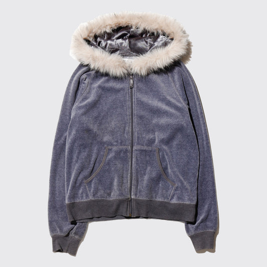 vintage with fur velour hoodie