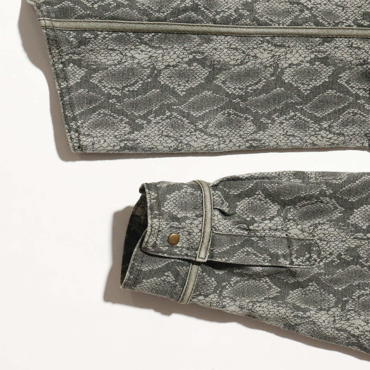 vintage python trucker shirt jacket