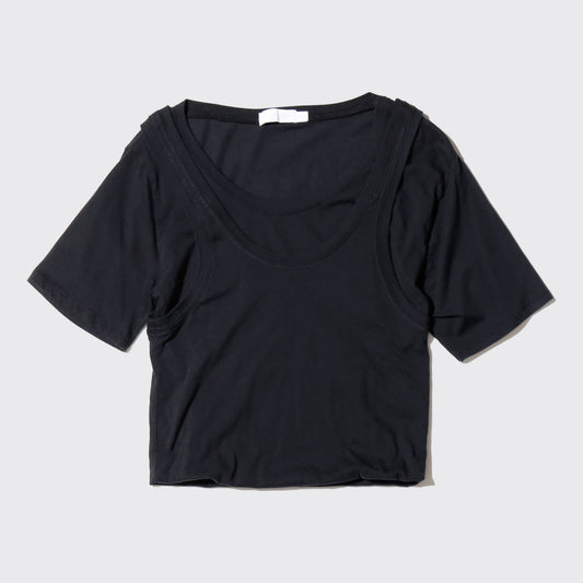 vintage cropped layered t-shirt