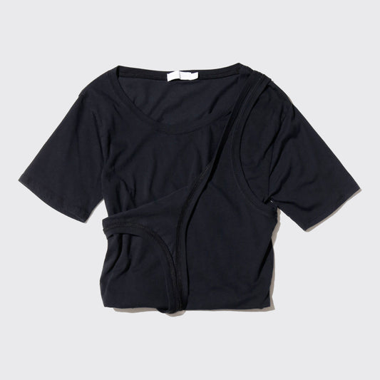 vintage cropped layered t-shirt