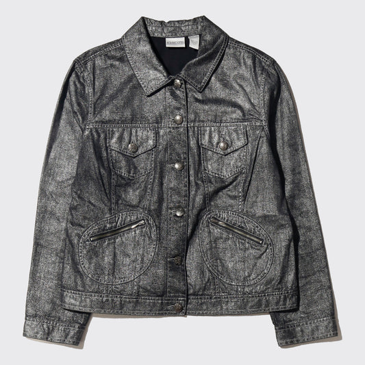vintage chico's dust luster trucker jacket