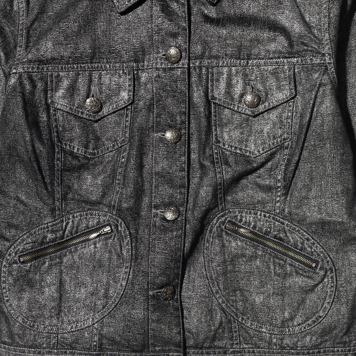 vintage chico's dust luster trucker jacket