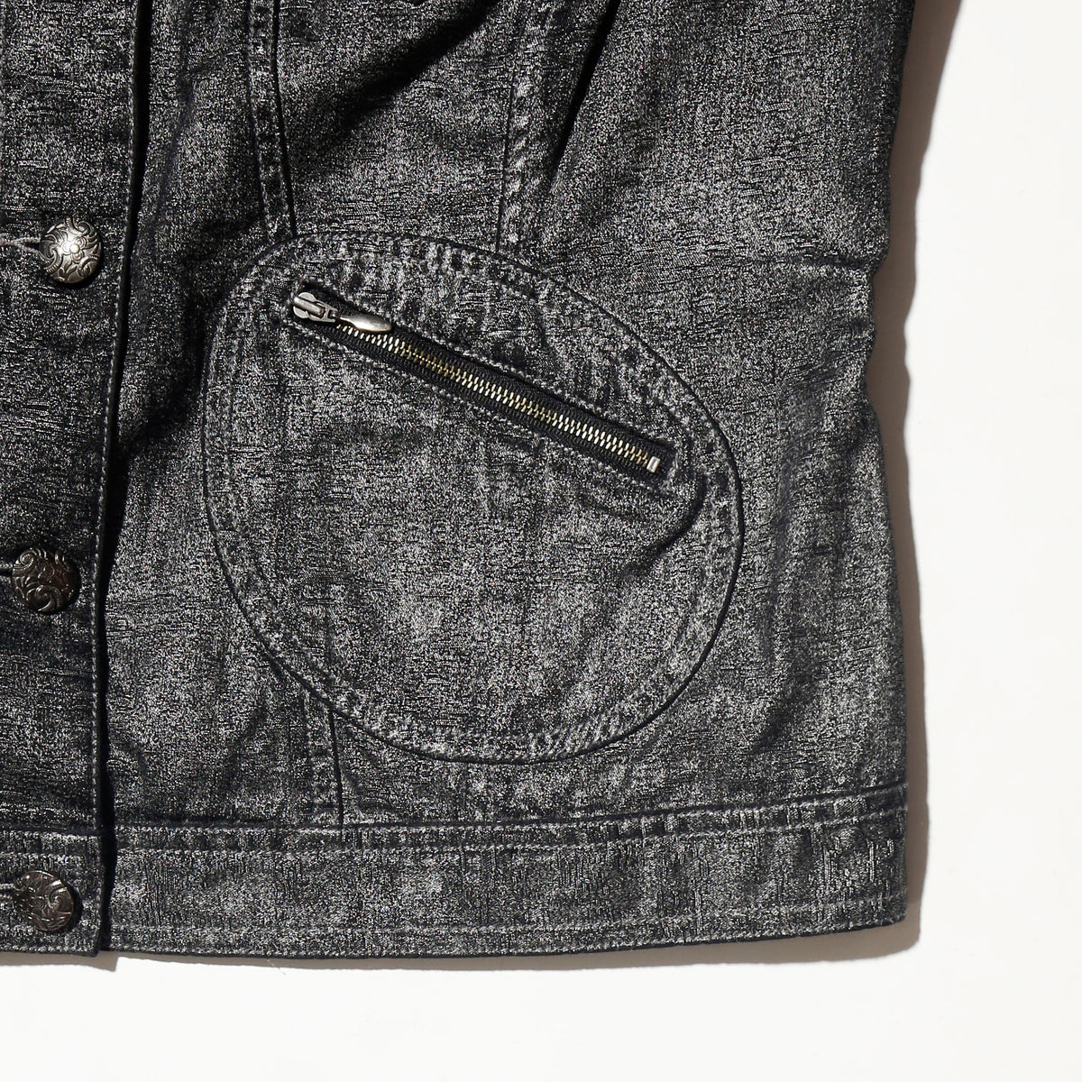 vintage chico's dust luster trucker jacket