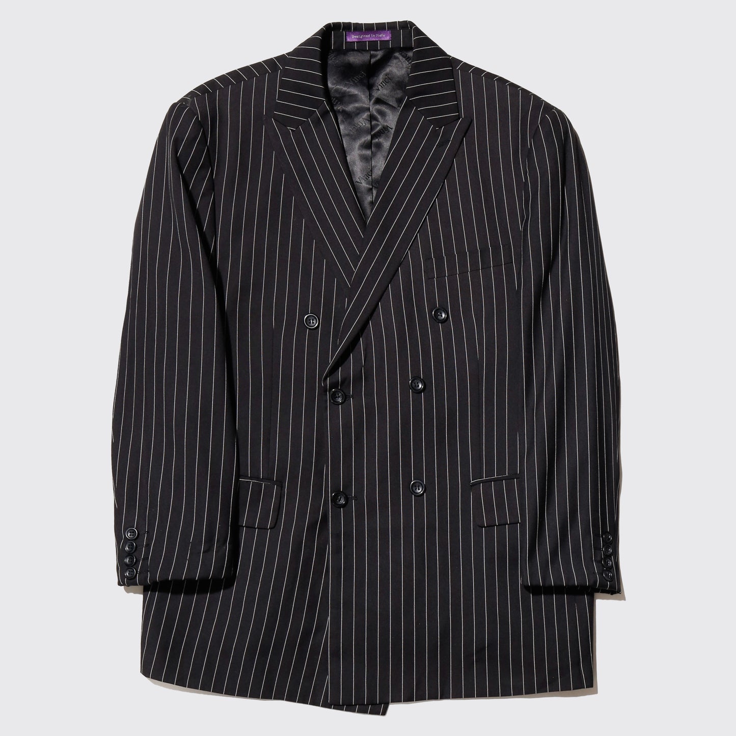 vintage stripe double breasted tailored jacket