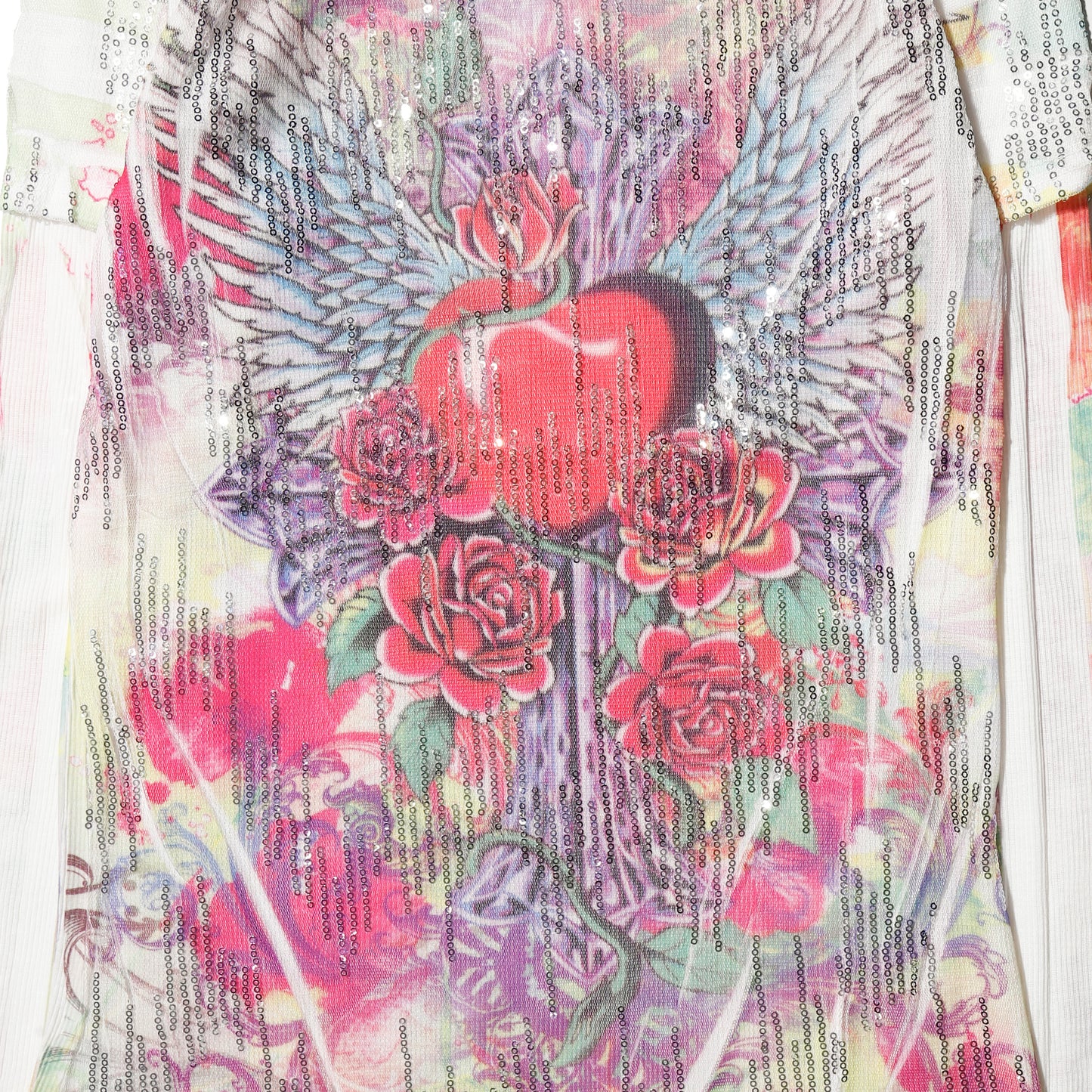 vintage spangle tatoo layered sheer l/s