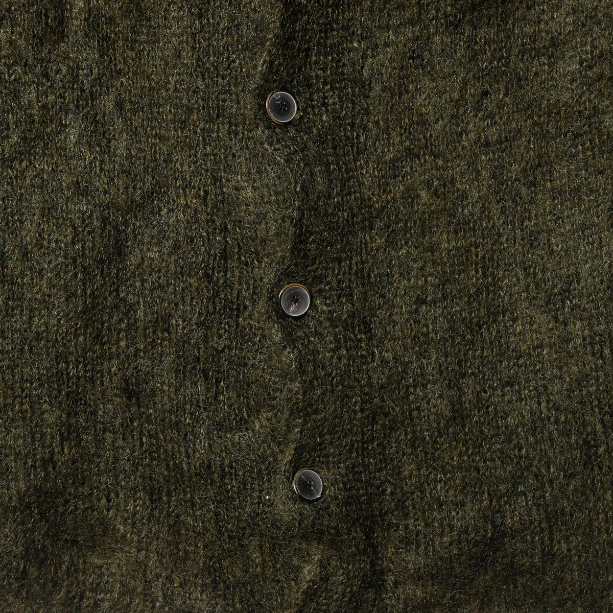 vintage olive hand knit mohair cardigan, with scarf