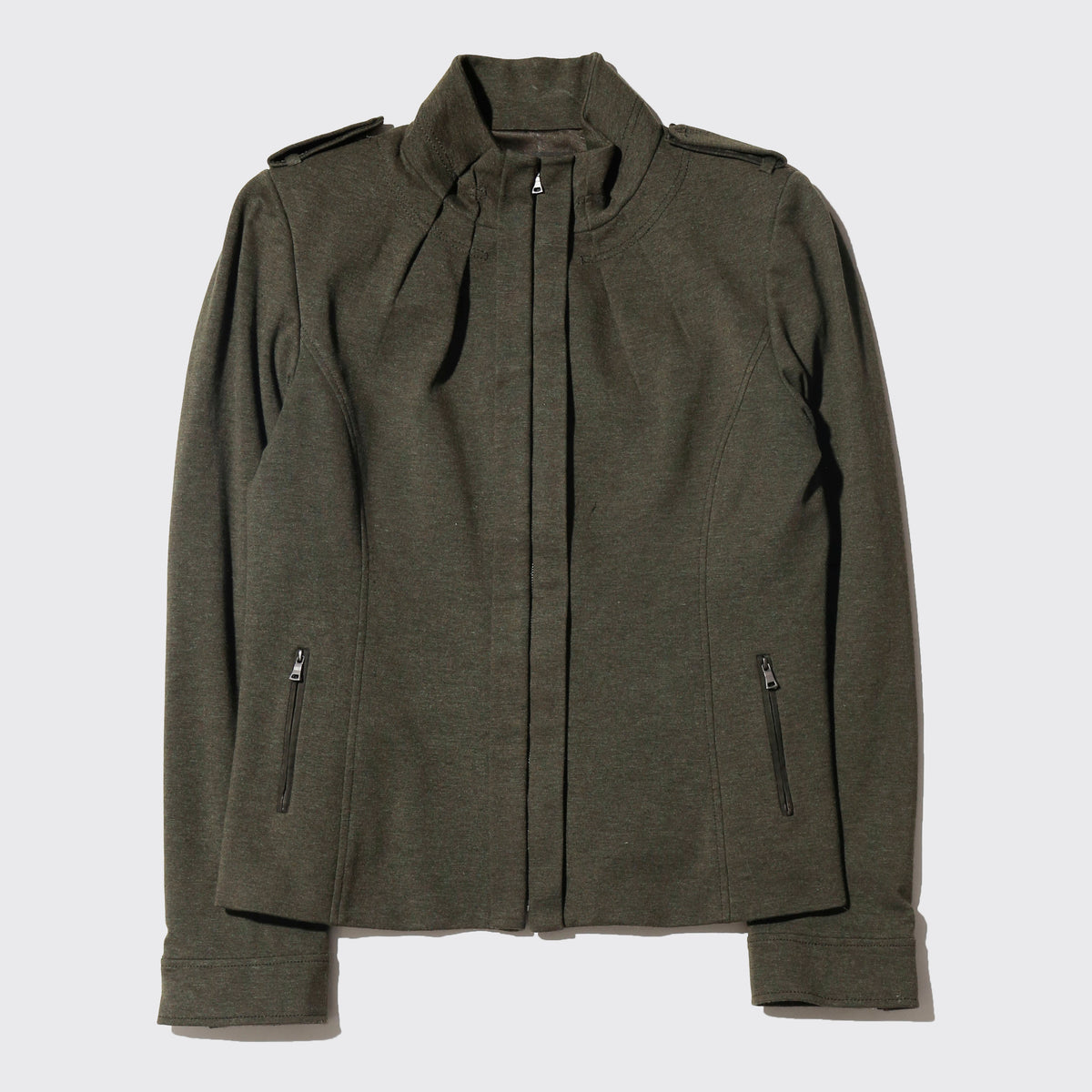 vintage cropped pleats officer jacket