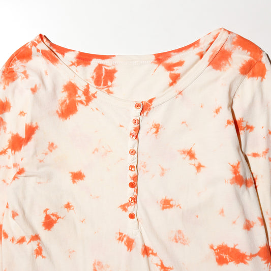 vintage dyed henry neck l/s cut sew
