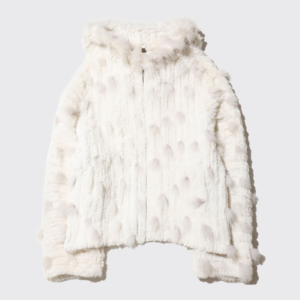 vintage snow fur hooded jacket