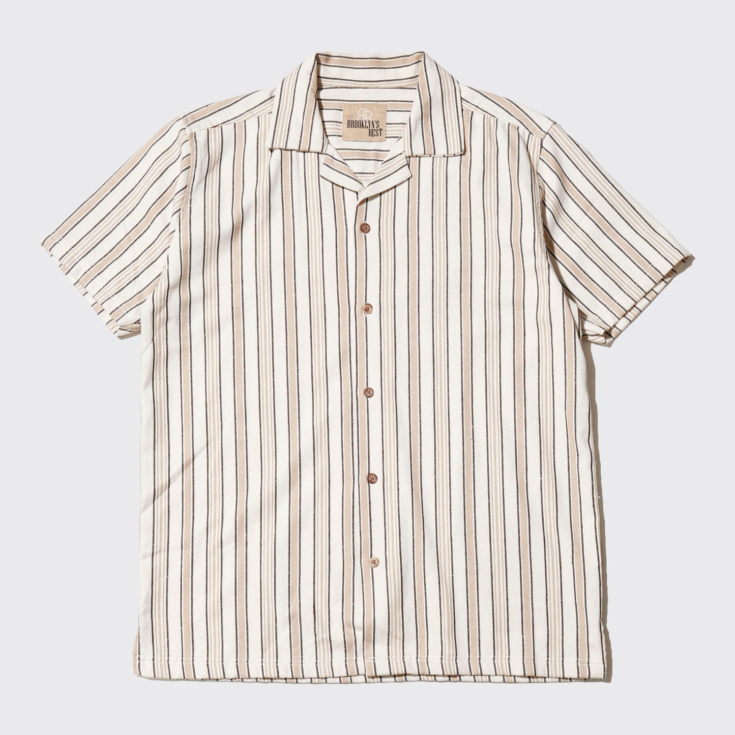 vintage dobby stripe open collar h/s shirt