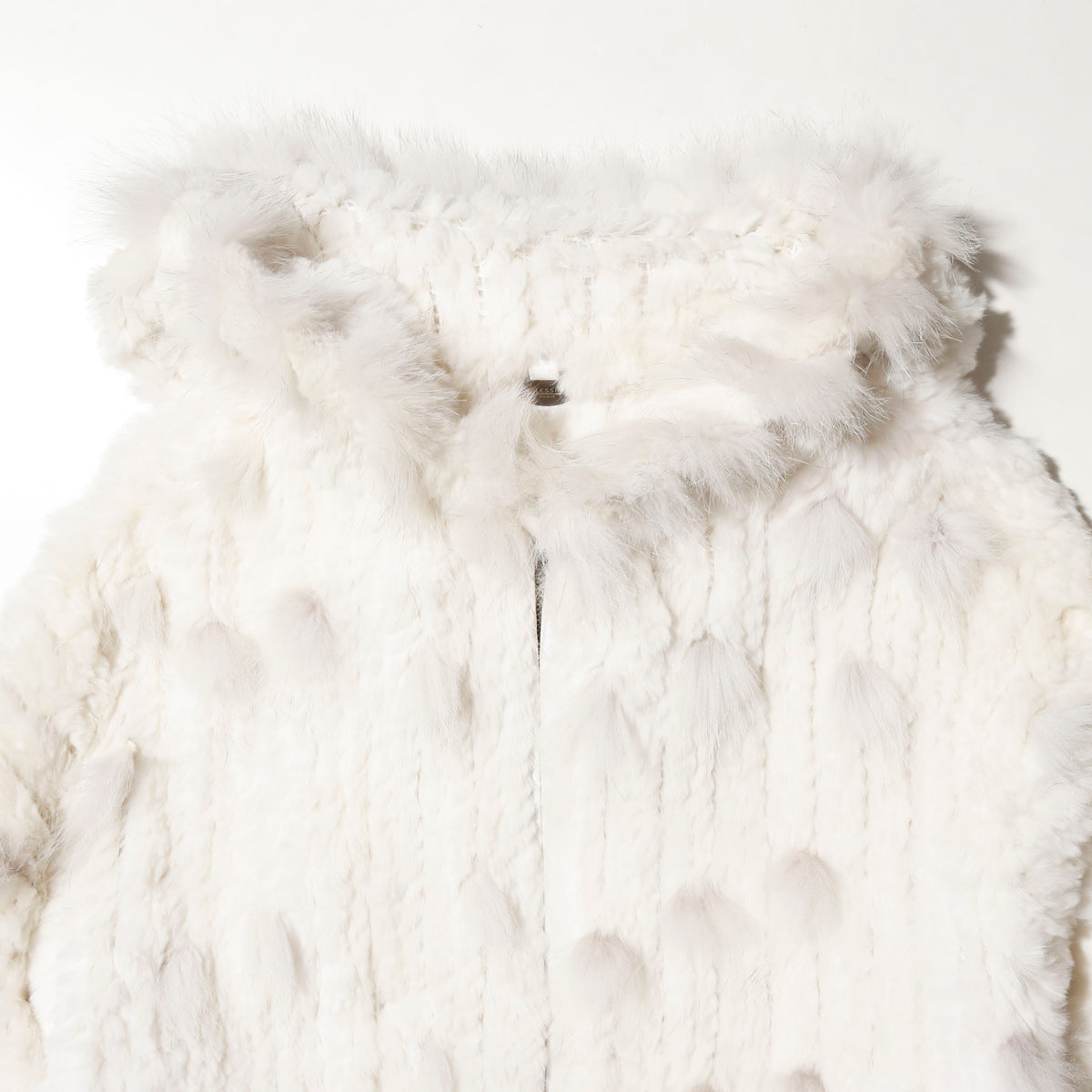 vintage snow fur hooded jacket
